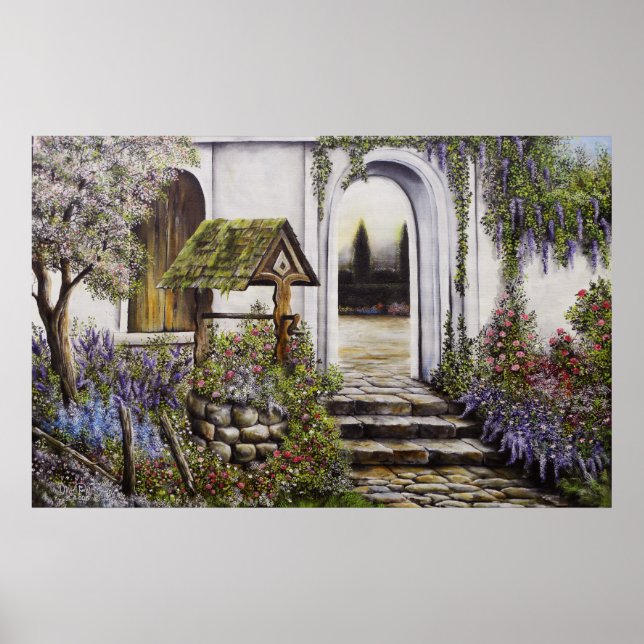 Poster Envie de bien jardin couleurs vives (Devant)