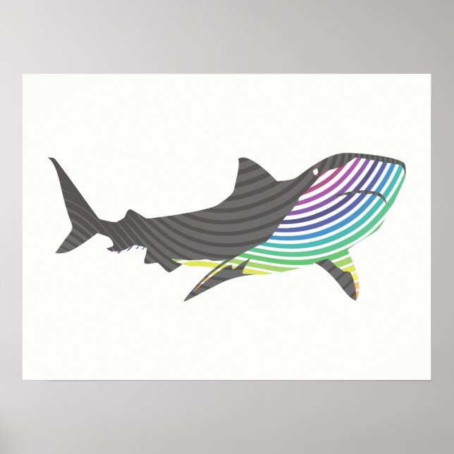 Poster Épersion de requin couleur (Devant)