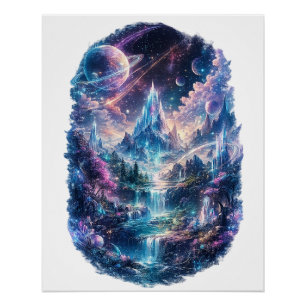 Poster  Epic Cosmic Fantasy World Art