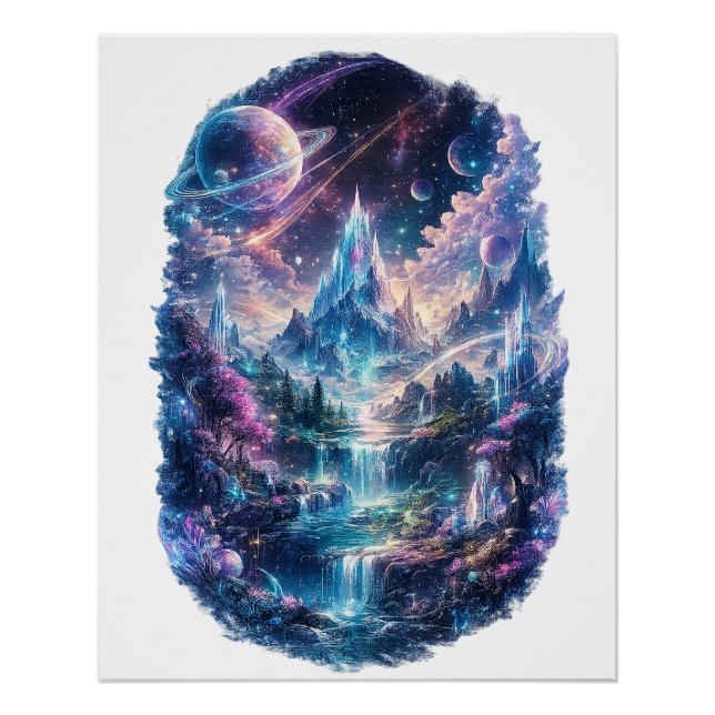 Poster  Epic Cosmic Fantasy World Art (Devant)