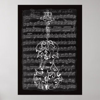 Poster Épreuve de violon sur le manuscrit Bach