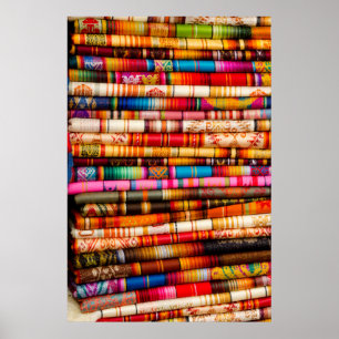 Poster Equateur, Zone de Quito, Marché artisanal Otavalo