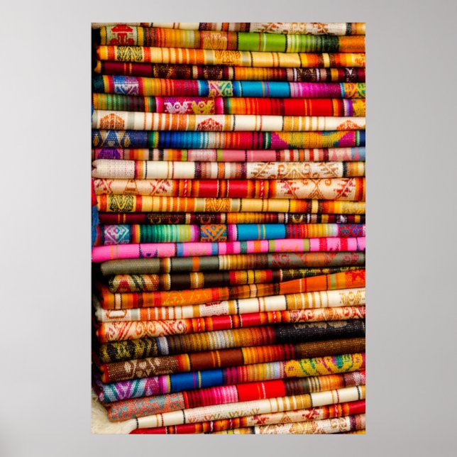 Poster Equateur, Zone de Quito, Marché artisanal Otavalo (Devant)