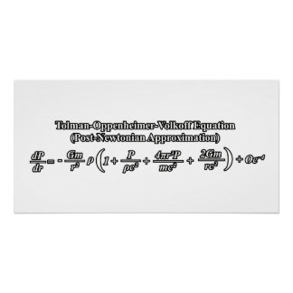 Poster Équation Tolman-Oppenheimer-Volkoff