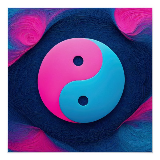 Poster Équilibre géométrique : Motif dynamique Yin Yang (Devant)