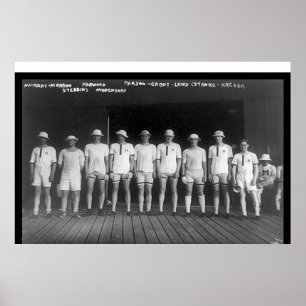 Poster Équipage 1915 d'aviron de fac de Harvard