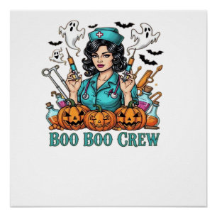 Poster Équipage Boo Boo Halloween Infirmière avec seringu