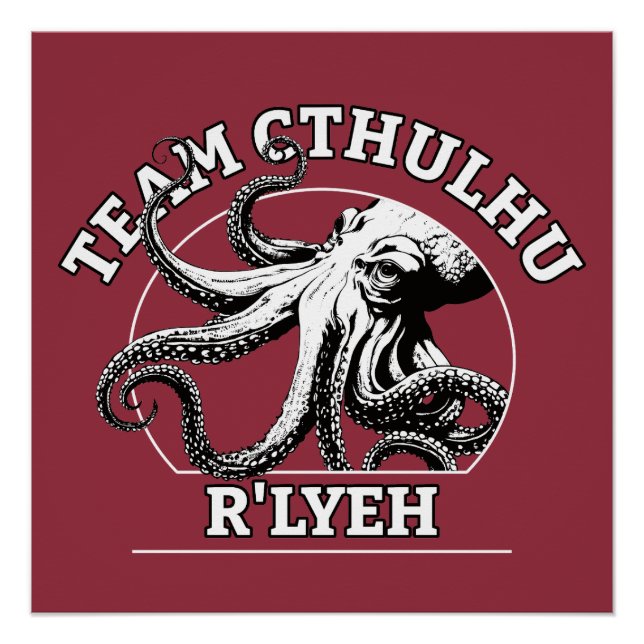 Poster Équipe Cthulhu R'lyeh Lovecraft (Devant)