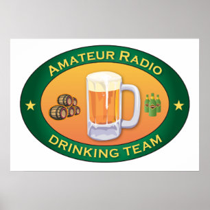 Poster Équipe de boisson radioamateur