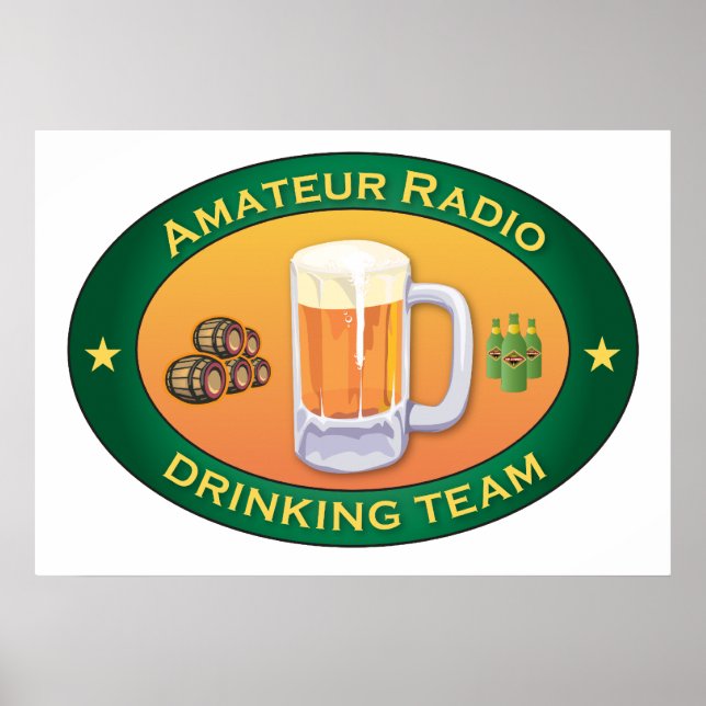 Poster Équipe de boisson radioamateur (Devant)