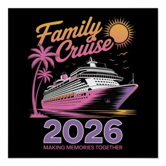 Poster Équipe de Croisière Familiale 2026 Voyage Correspo (Devant)