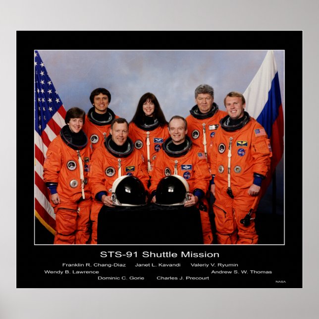 Poster Équipe de la mission de navette STS-91... (Devant)