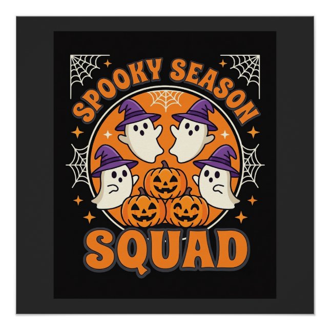 Poster Équipe de la saison effrayante d'Halloween avec de (Devant)