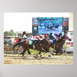 Poster ęr Course de l'affiche de couleur d'eau de jour