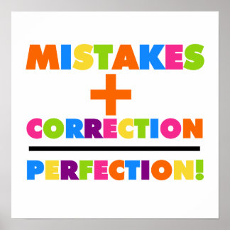 Poster Erreurs Plus Correction Équivaut À La Perfection