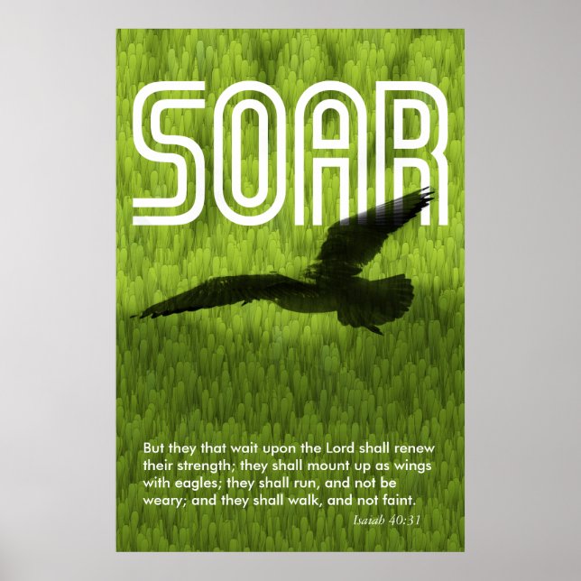 Poster Esaïe 40:31 La Bible Verse Aigle (Devant)