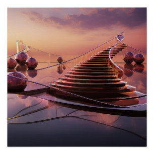 Poster Escalier de fantaisie vers les cieux