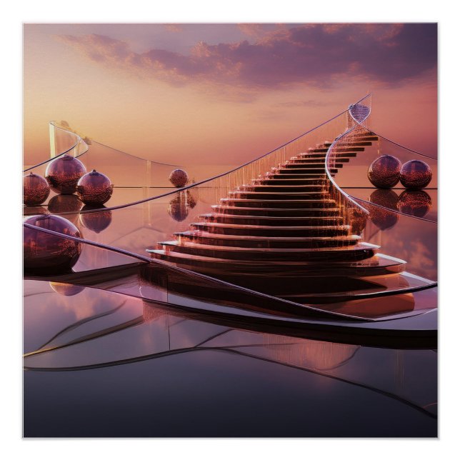 Poster Escalier de fantaisie vers les cieux (Devant)