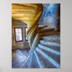Poster Escalier du château de Spiral, France
