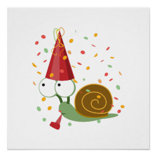 Poster Escargot Confetti Party