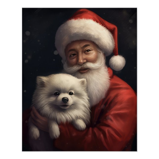Poster Eskimo américain avec le Père Noël Fête de Noël fe (Devant)