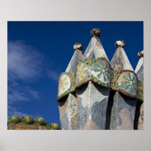 Poster Espagne, Catalogne, Barcelone. Casa Batlló (1906).