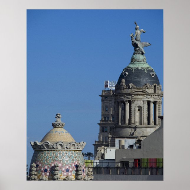 Poster Espagne, Catalogne, Barcelone. Toit de Barcelone 2 (Devant)
