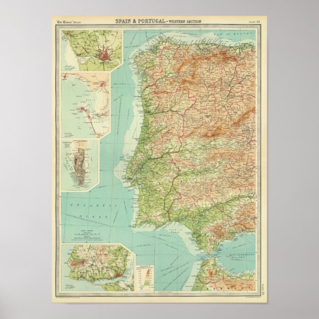 Poster Espagne et Portugal section ouest (Devant)