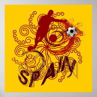 Poster Espagne football de football explosion d'art espag