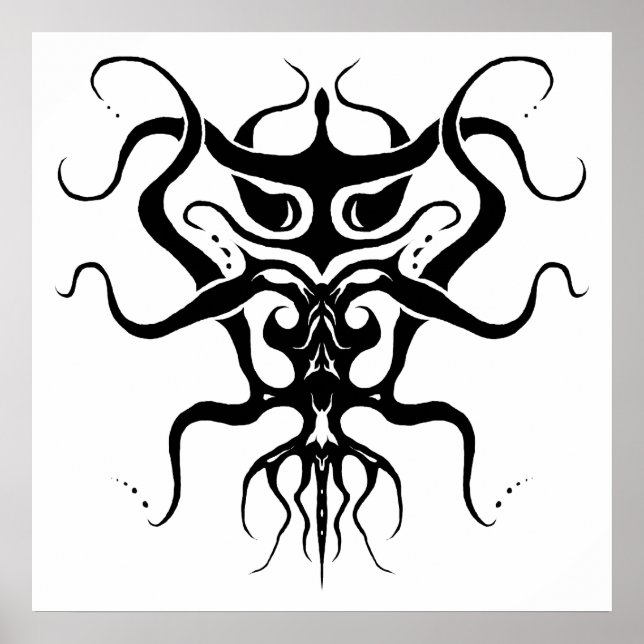 Poster Espèces Aliens Tatouage Tribal Design - noir (Devant)