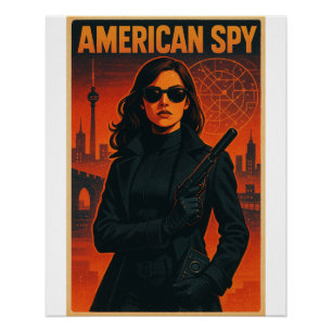 Poster Espion américain moderne - Femme fatale dans l'art