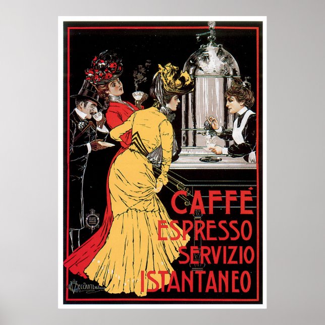 Poster Espresso vintage Caffe (Devant)