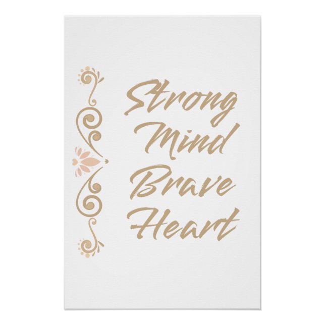 Poster Esprit Fort Cœur Brave Inspiration Motivation (Devant)