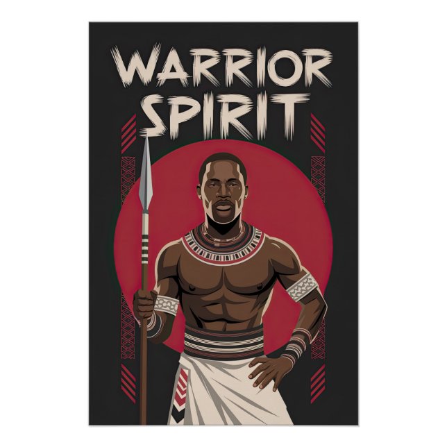 Poster Esprit guerrier - Patrimoine africain (Devant)