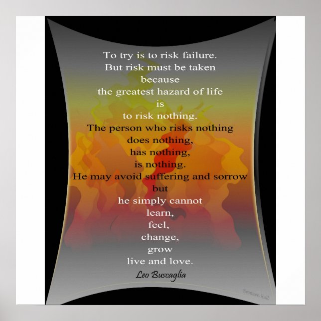 Poster Essayer est risquer l'échec (Devant)