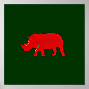 Poster estampes graphiques rhinocéros