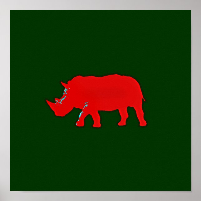 Poster estampes graphiques rhinocéros (Devant)