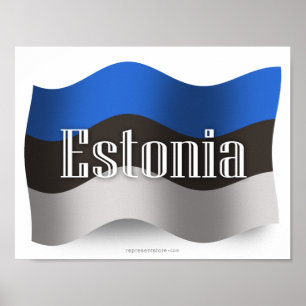 Poster Estonia Waving Flag
