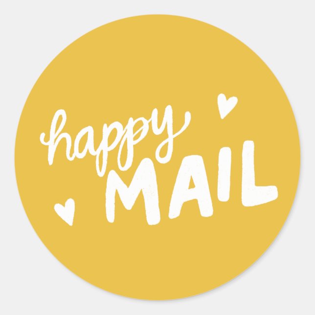 Poster et étiquette d'emballage Yellow Happy Mail (Devant)