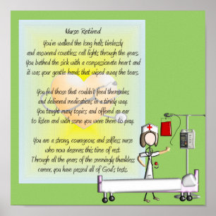 Poster et poème d'art des infirmières à la retrait