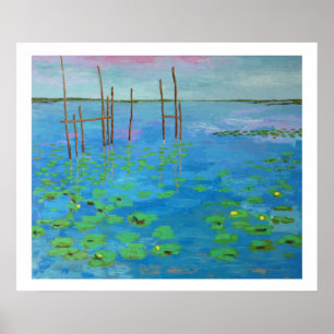 Poster étang en Bretagne