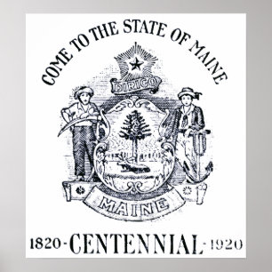 Poster État 1920 de Centennial de Maine
