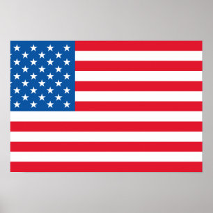 Poster États-Unis Drapeau étoiles et rayures