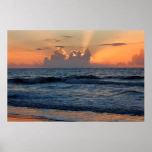 Poster États-Unis, Géorgie, île de Tybee, plage de l'île