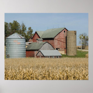 Poster États-Unis, IOWA, Froelich : Vieille ferme
