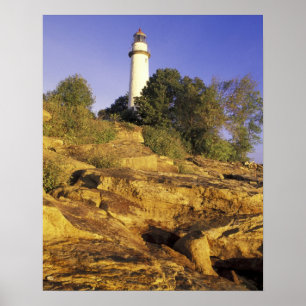 Poster États-Unis, Michigan, lac Huron. La Pointe Aux Bar