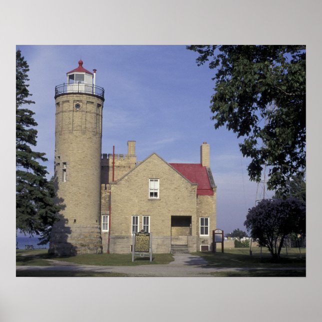Poster États-Unis, Michigan Old Mackinac Point Lighthouse (Devant)