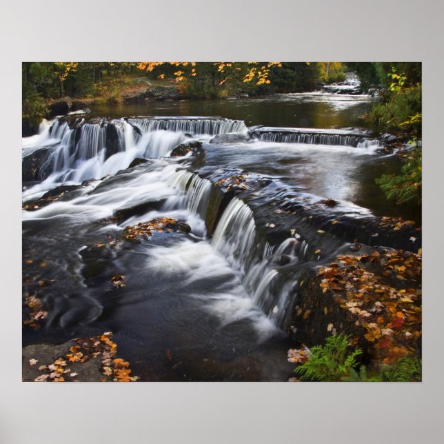 Poster États-Unis, Michigan, Upper Peninsula. Bond Falls  (Devant)