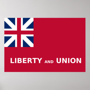 Poster États-Unis Taunton Drapeau Liberty et Union 1774