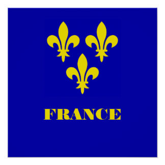 Poster Étendard Royal Français Médiéval Fidélité Héraldiq